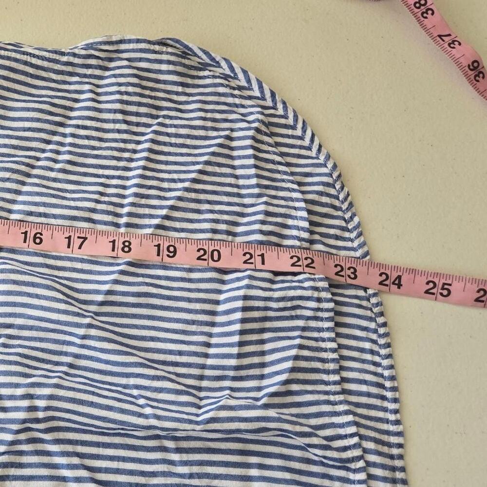 blue & white striped tank top with V-neckline small S - Picture 4 of 7